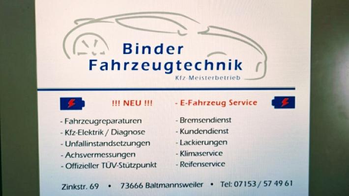 Binder Fahrzeugtechnik Kfz-Meisterbetrieb