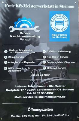 Service · Maschinenvermietung · Verkauf Kfz-Meisterwerkstatt Inh. Andreas Teichelmann